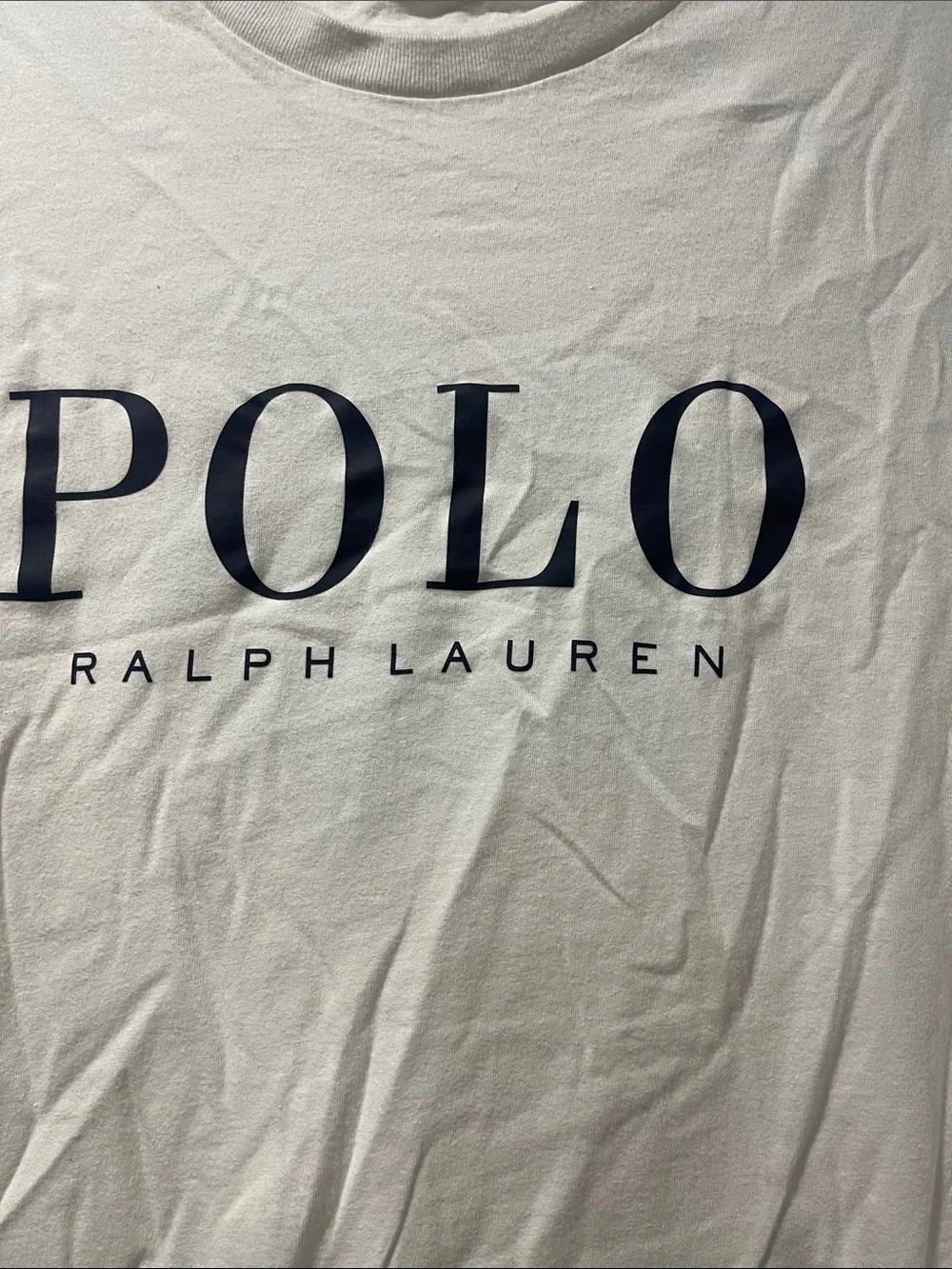 Polo by Ralph Lauren White Tee with Navy Logo